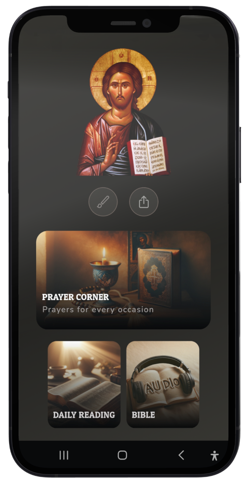 Orthodox Bible Online app screenshot showing daily readings and quotes
